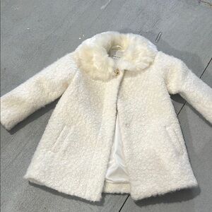 Janie and Jack Ivory Faux Fur Jacket